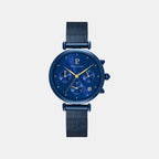 Lutecia Women Quartz Blue Dial Analog Stainless Steel Watch 084J869