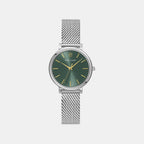 Essential Women Quartz Green Dial Analog Stainless Steel Watch 086L671