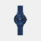 Essential Women Quartz Blue Dial Analog Stainless Steel Watch 088G869