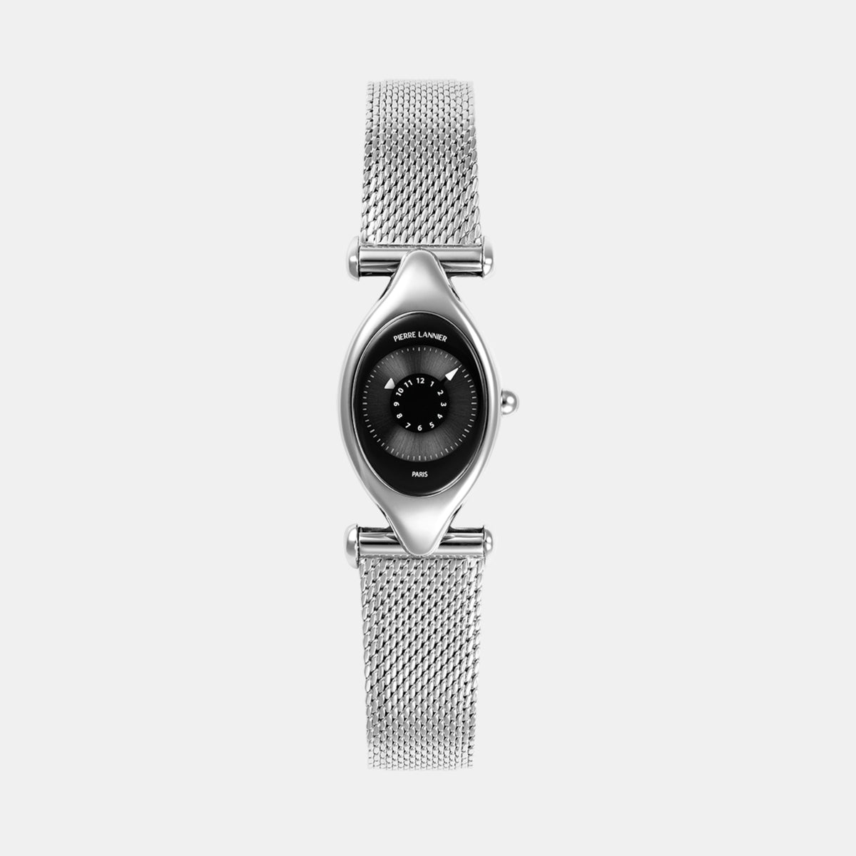 Ovni Women Quartz Black Dial Analog Mesh Watch 094L631
