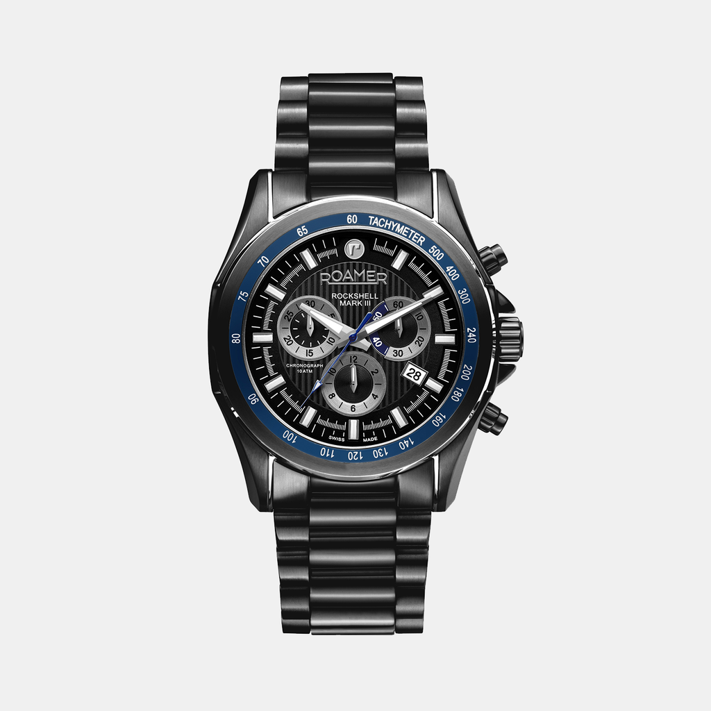 Rockshell Mark Iii Men Quartz Black Dial Chronograph Stainless Steel Watch 220837 45 85 50