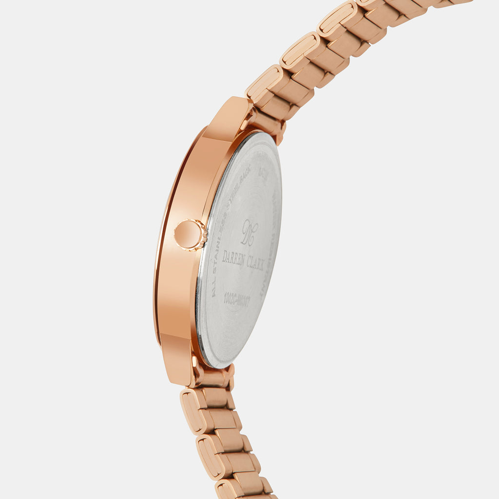 Darren Clark Men Round Rose Gold watch