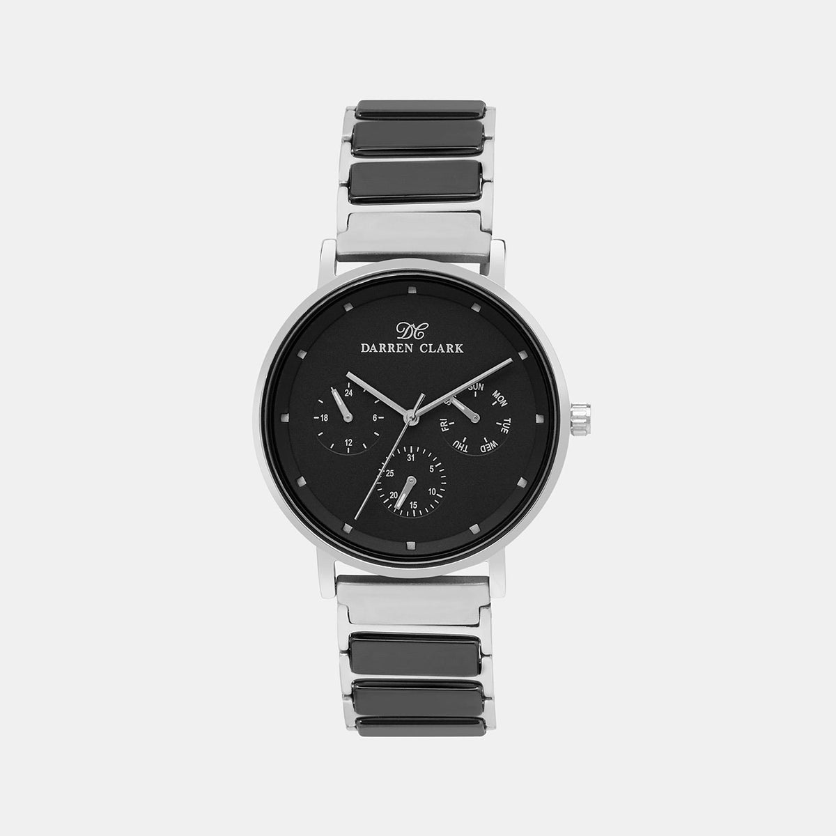 Darren Clark Round Black Chronograph watch