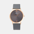 Men Quartz Grey Dial Analog Leather Watch 1005I-L0315
