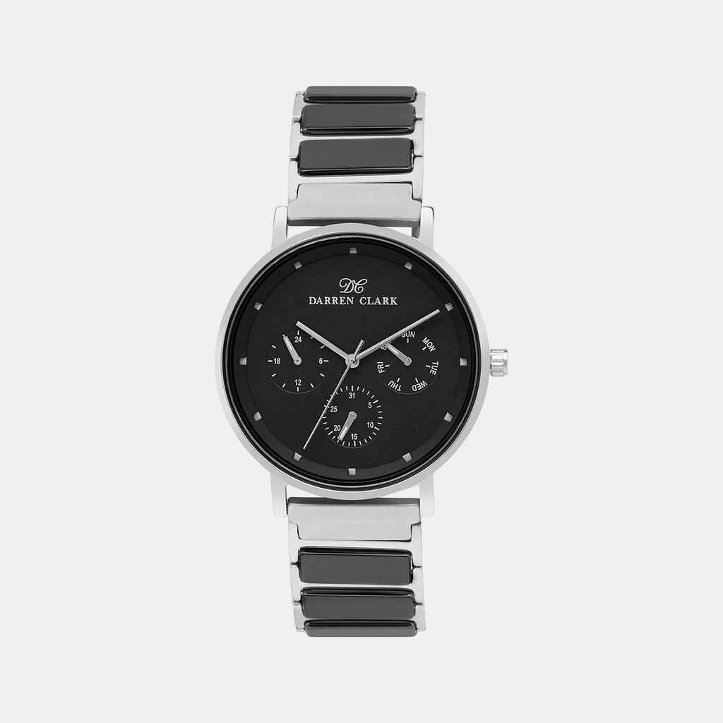 Men Quartz Black Dial Chronograph Ceramic Watch 1006F-C0104