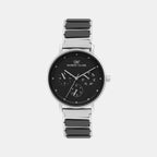 Men Quartz Black Dial Chronograph Ceramic Watch 1006F-C0104