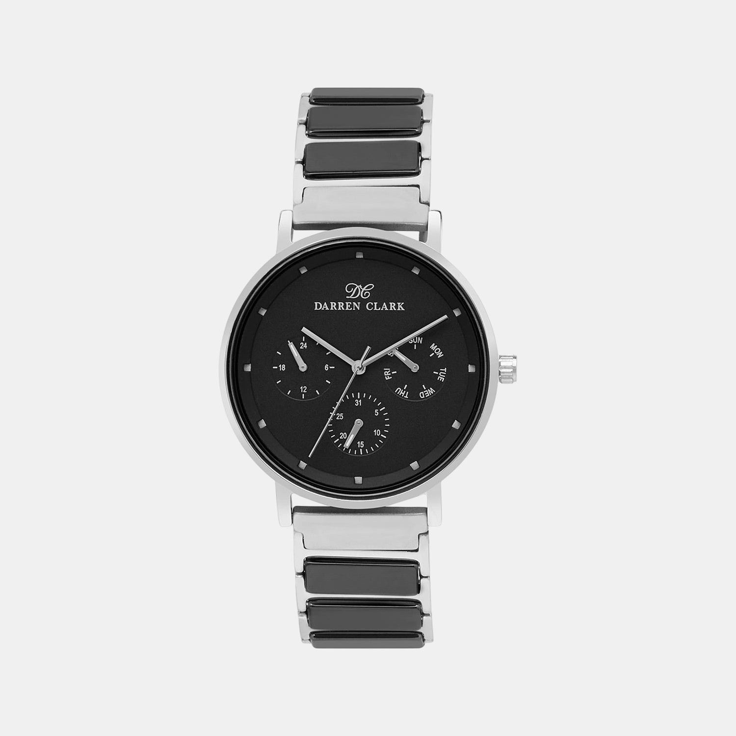 Men Quartz Black Dial Chronograph Ceramic Watch 1006F-C0104