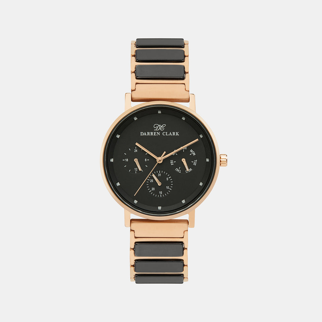 Darren Clark Round Black Chronograph watch