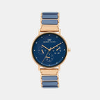 Darren Clark Round Blue Chronograph watch