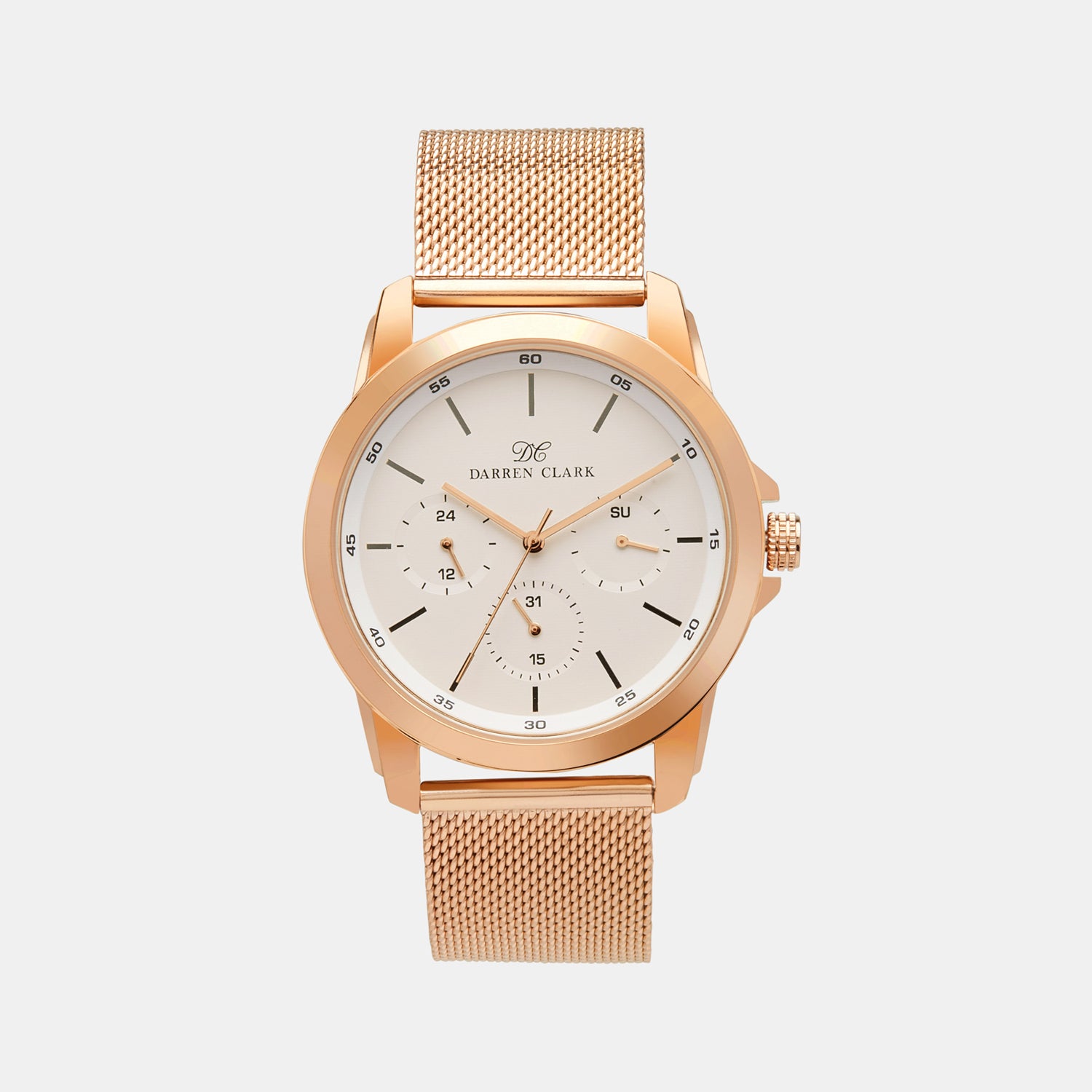Darren Clark Round White Chronograph watch