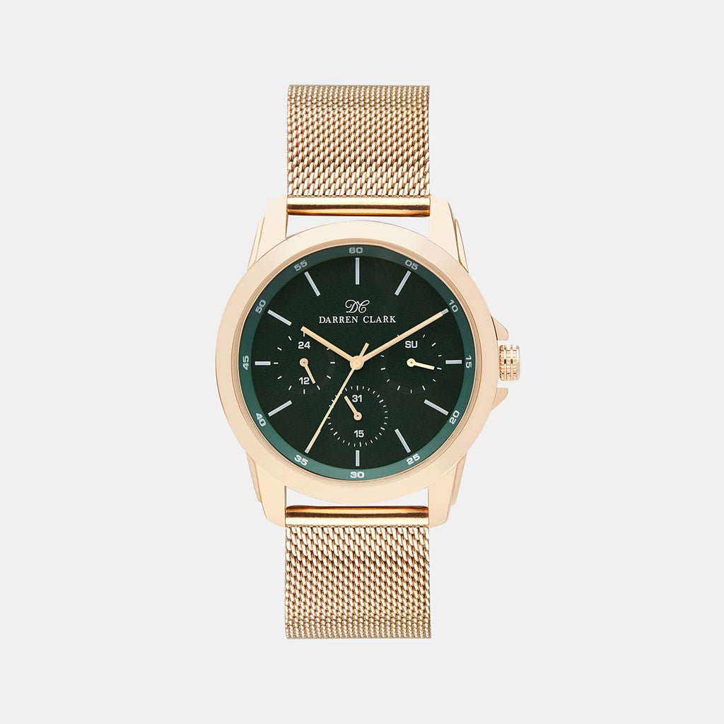 Darren Clark Round Green Chronograph watch
