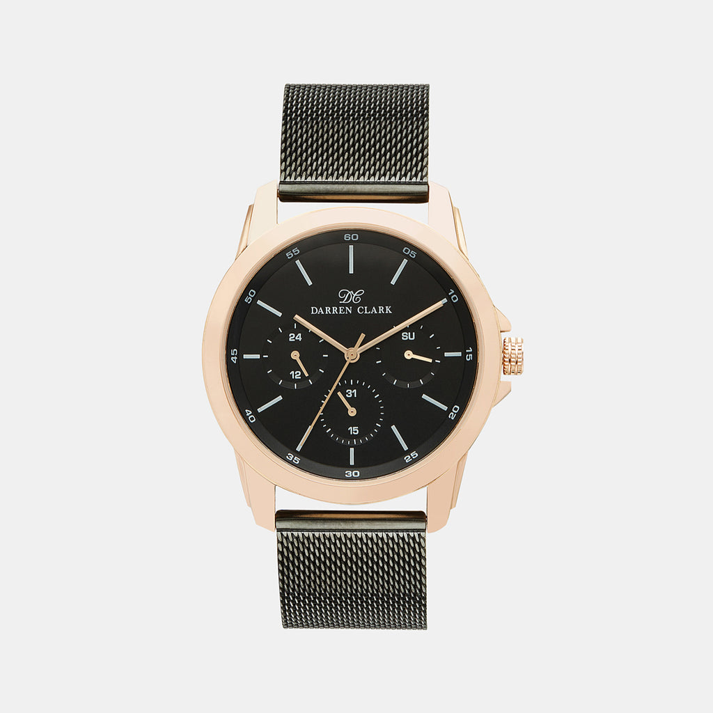 Darren Clark Round Black Chronograph watch