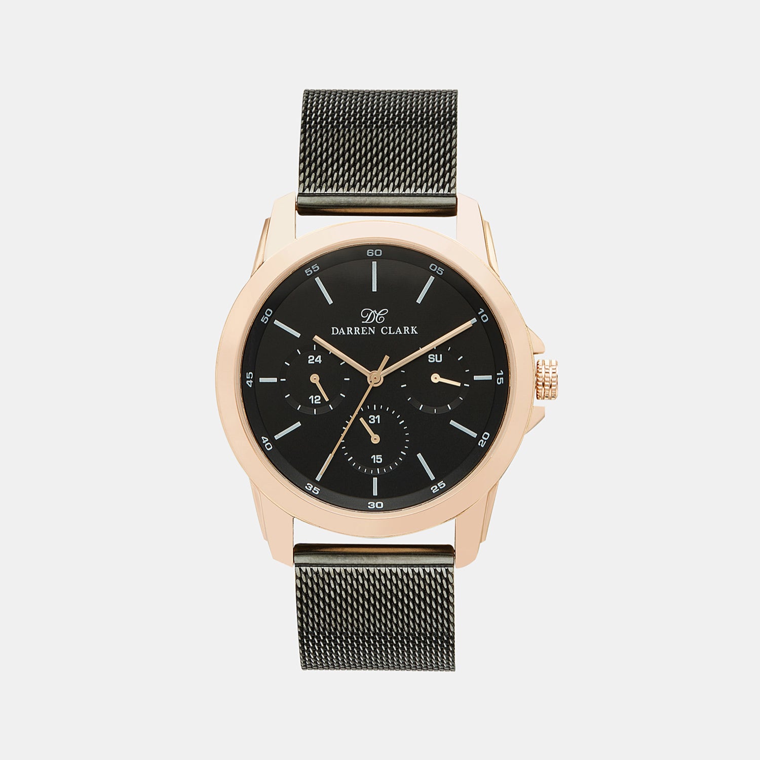 Darren Clark Round Black Chronograph watch