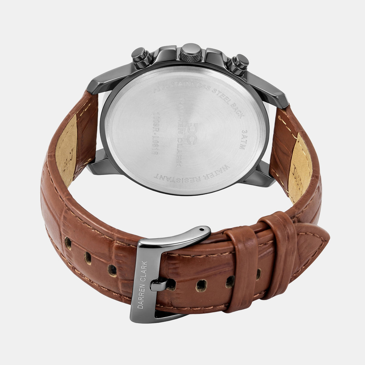 Men Quartz Grey Dial Chronograph Leather Watch 1009R-L0816