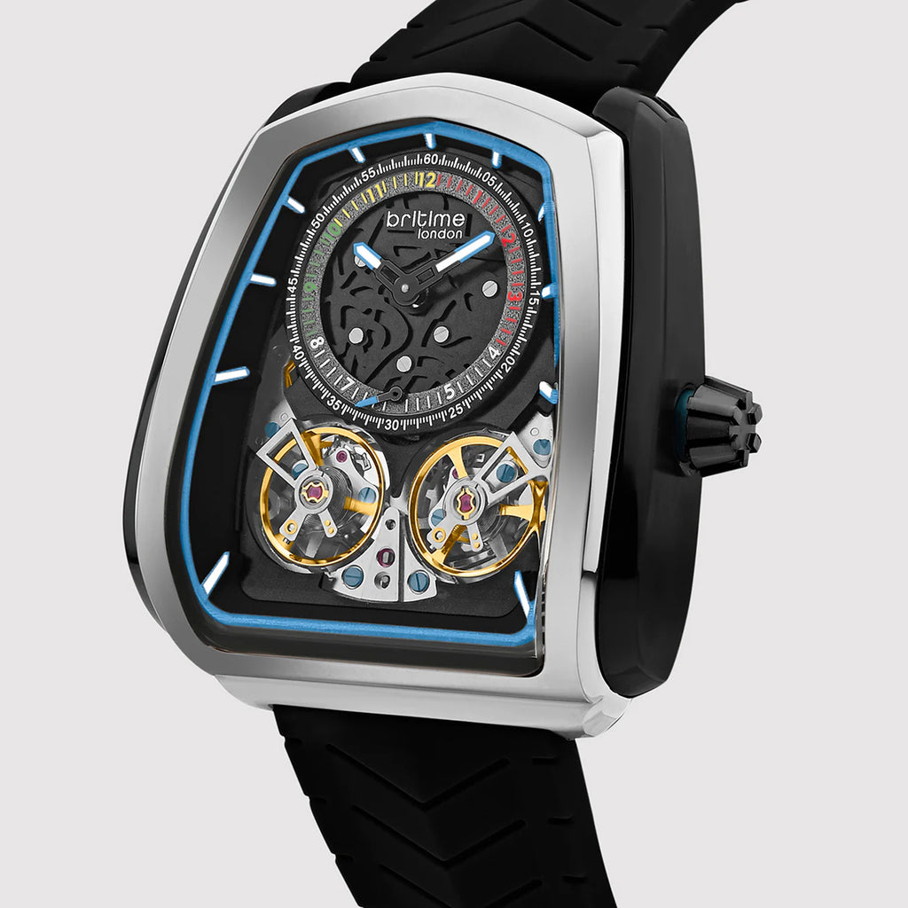 Aventus Men Automatic Black Dial Analog Silicone Watch 101-P10406