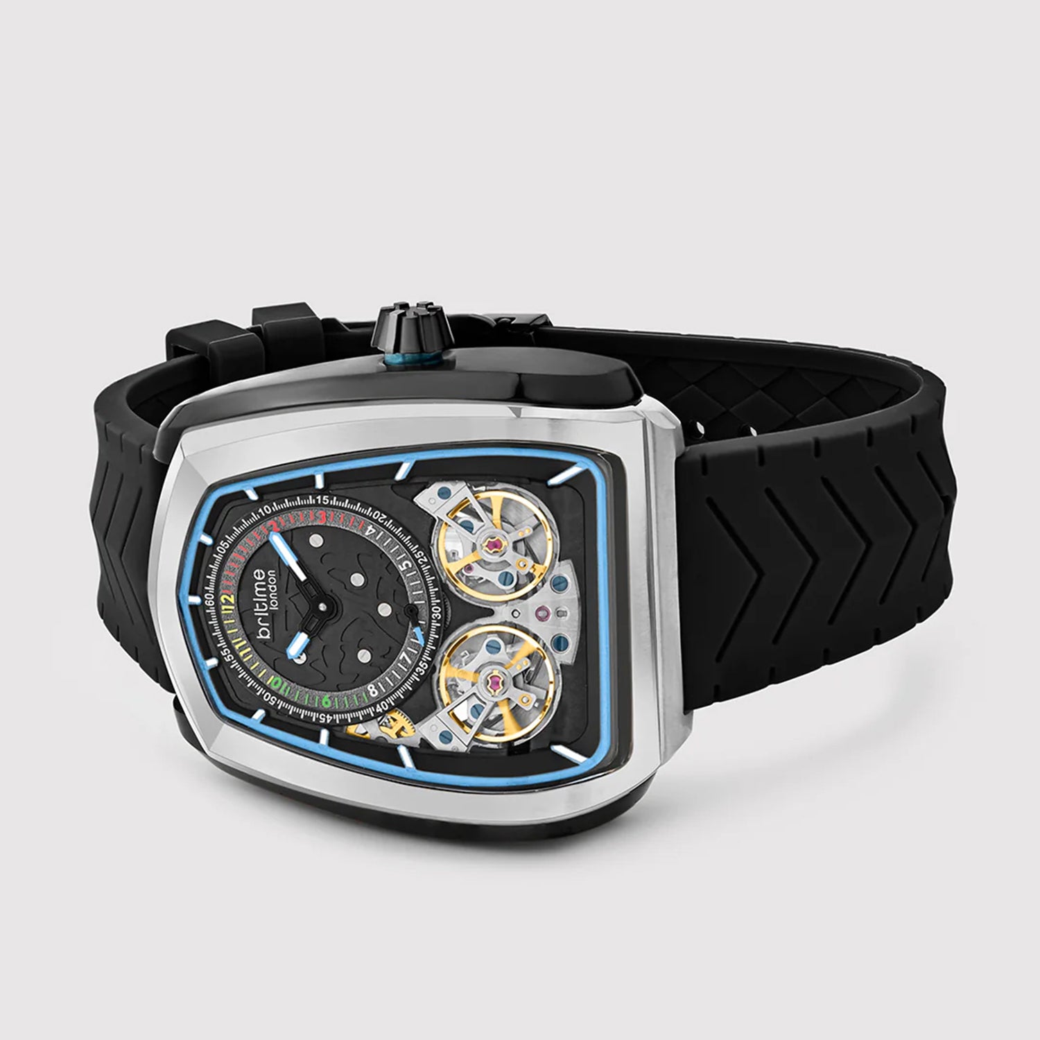 Aventus Men Automatic Black Dial Analog Silicone Watch 101-P10406