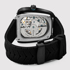 Aventus Men Automatic Black Dial Analog Silicone Watch 101-P10406