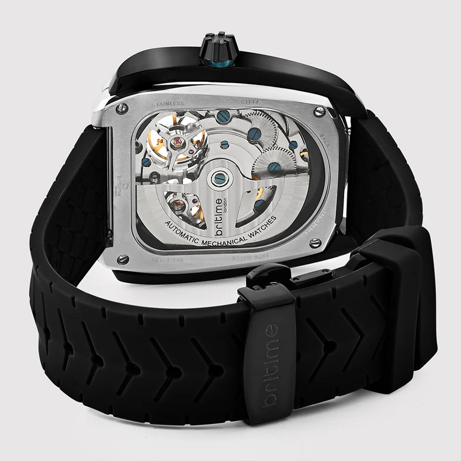 Aventus Men Automatic Black Dial Analog Silicone Watch 101-P10406