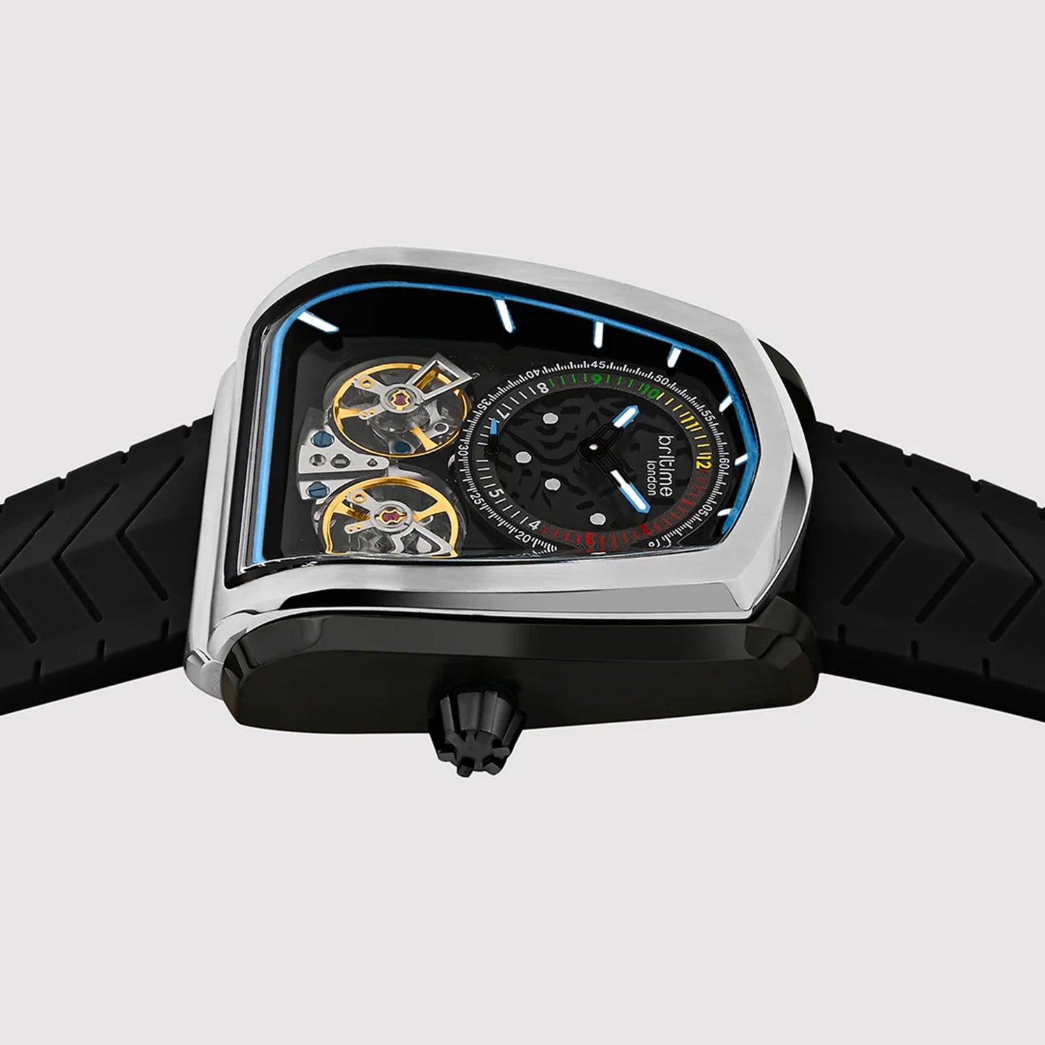 Aventus Men Automatic Black Dial Analog Silicone Watch 101-P10406