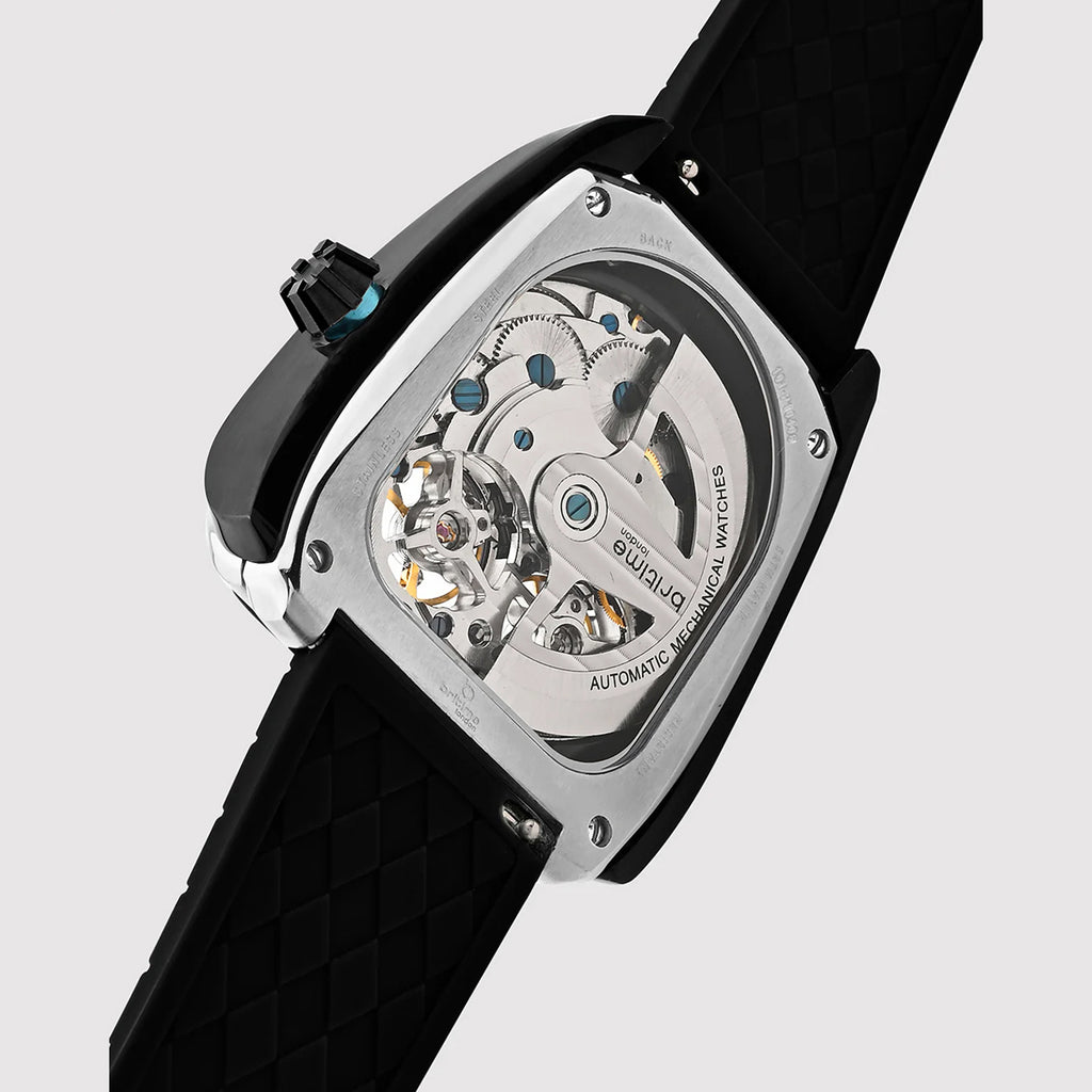 Aventus Men Automatic Black Dial Analog Silicone Watch 101-P10406