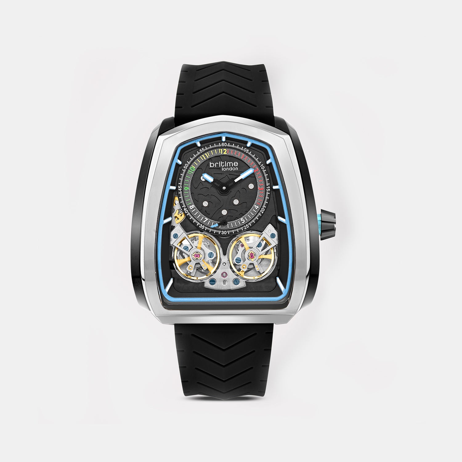 Aventus Men Automatic Black Dial Analog Silicone Watch 101-P10406