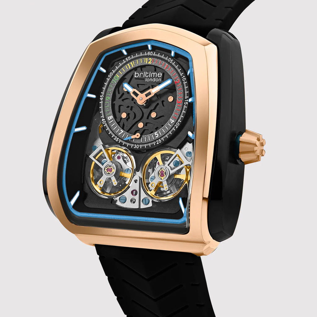 Aventus Men Automatic Black Dial Analog Silicone Watch 101-P30406