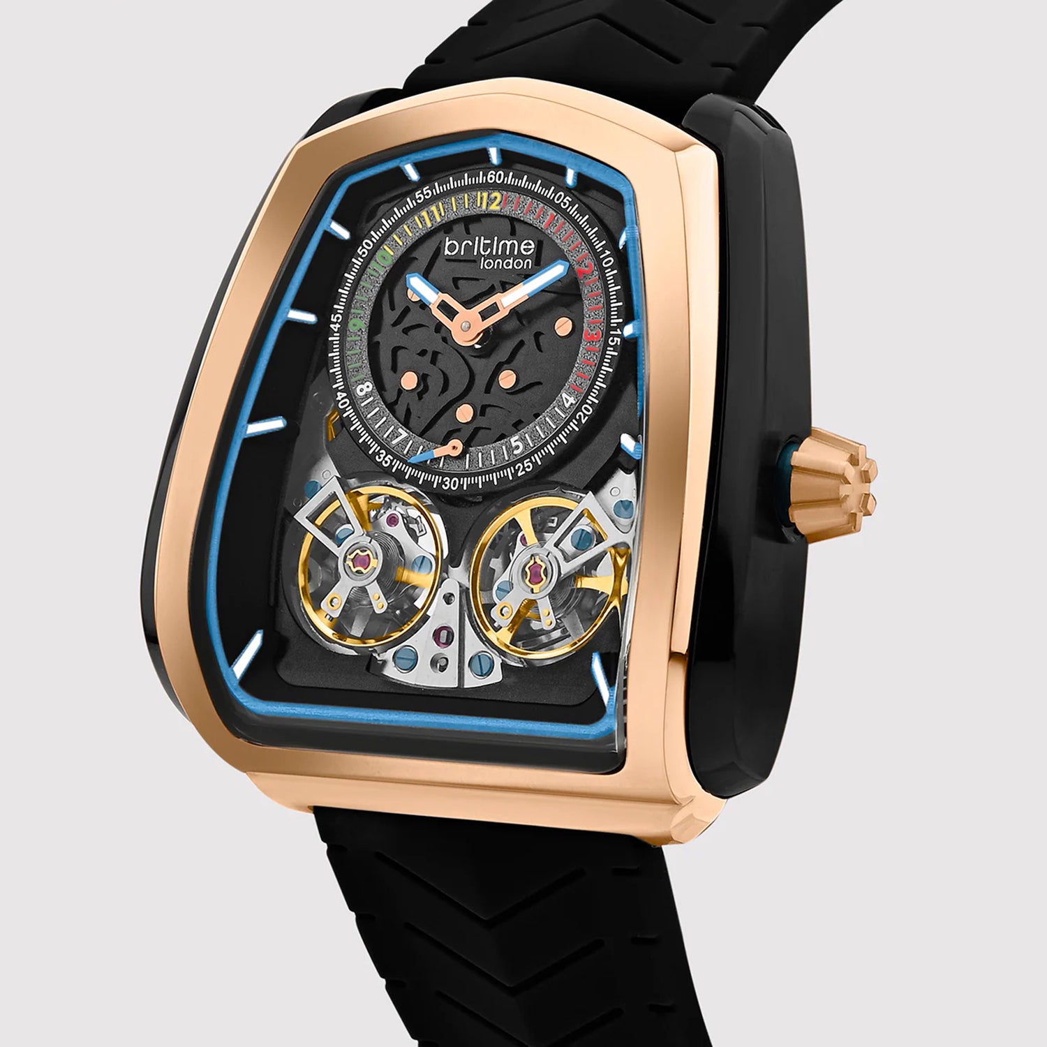 Aventus Men Automatic Black Dial Analog Silicone Watch 101-P30406