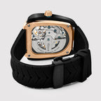 Aventus Men Automatic Black Dial Analog Silicone Watch 101-P30406