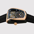 Aventus Men Automatic Black Dial Analog Silicone Watch 101-P30406