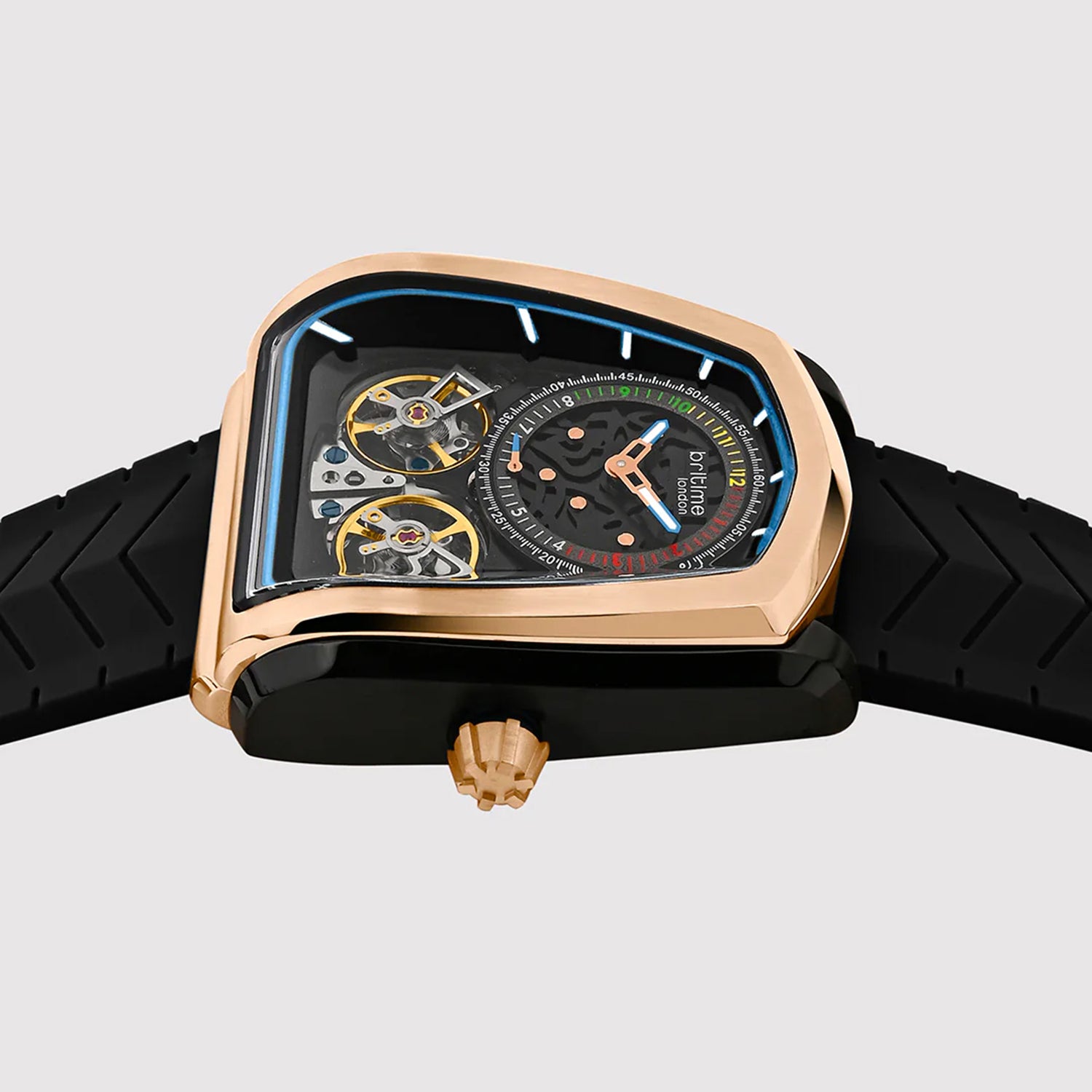 Aventus Men Automatic Black Dial Analog Silicone Watch 101-P30406