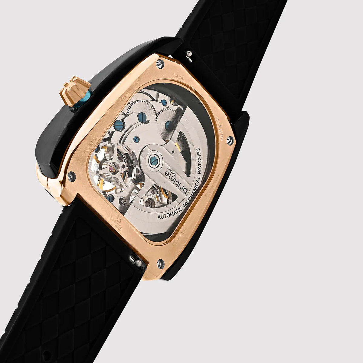 Aventus Men Automatic Black Dial Analog Silicone Watch 101-P30406