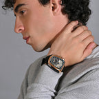 Aventus Men Automatic Black Dial Analog Silicone Watch 101-P30406