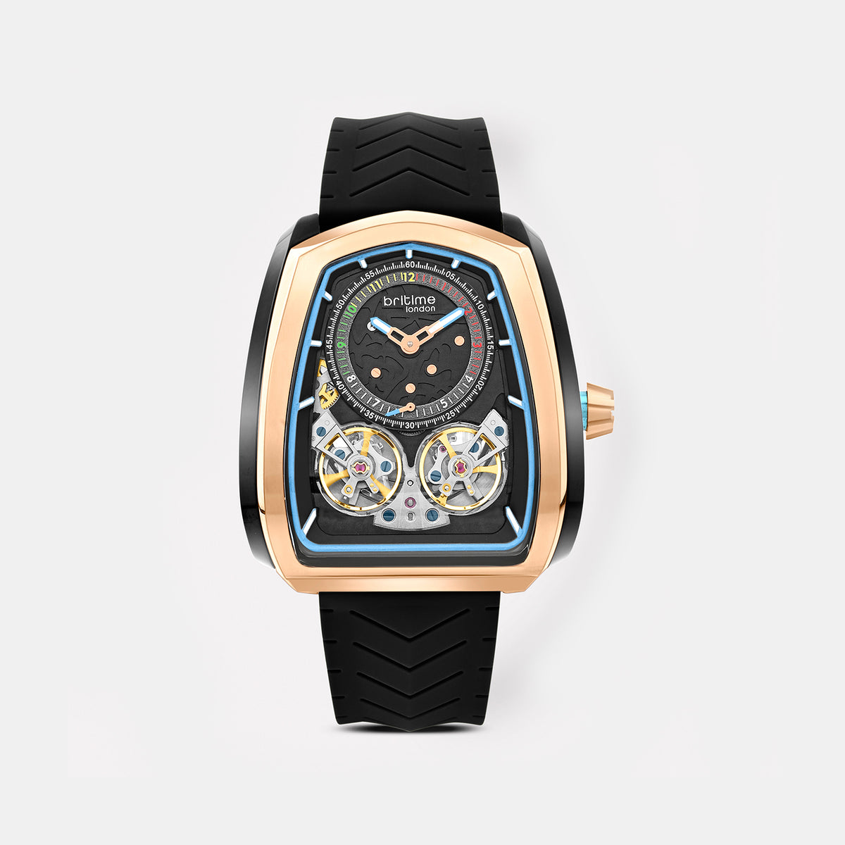 Aventus Men Automatic Black Dial Analog Silicone Watch 101-P30406