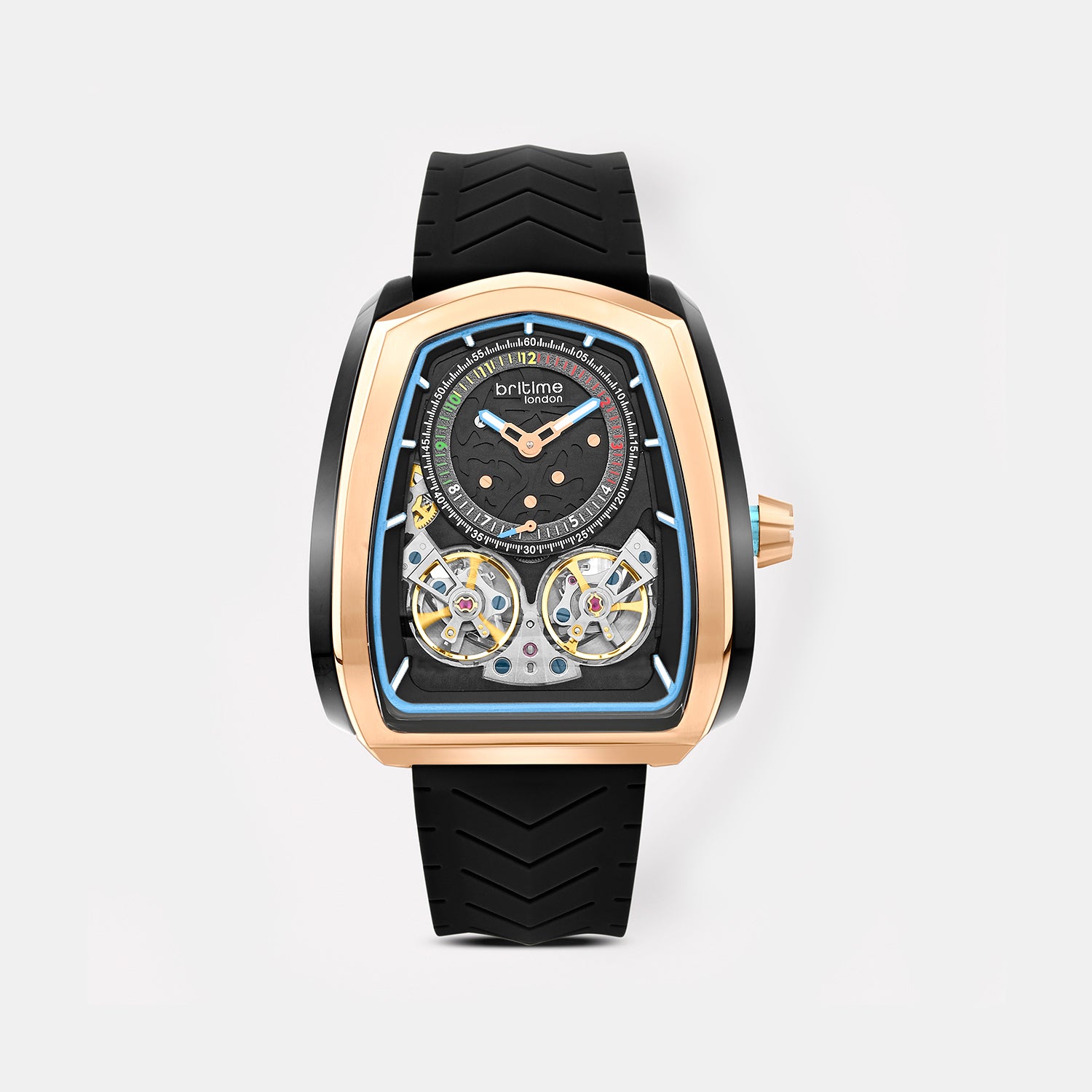 Aventus Men Automatic Black Dial Analog Silicone Watch 101-P30406