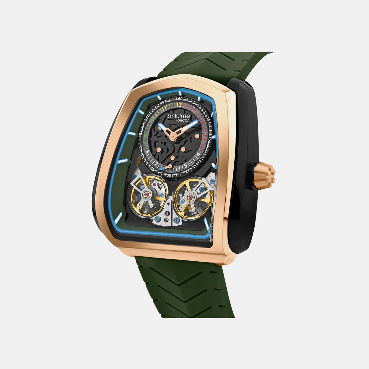 Aventus Men Automatic Green Dial Analog Silicone Watch 101-P31412