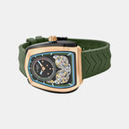 Aventus Men Automatic Green Dial Analog Silicone Watch 101-P31412
