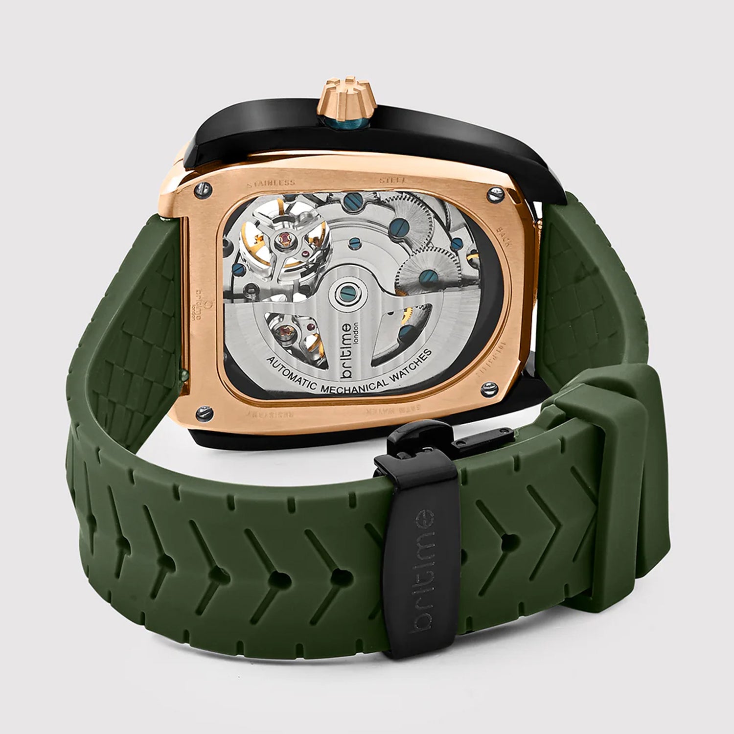 Aventus Men Automatic Green Dial Analog Silicone Watch 101-P31412