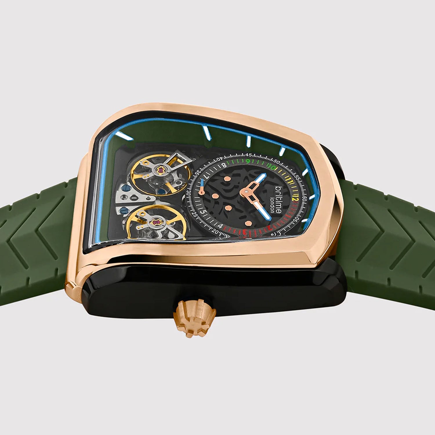 Aventus Men Automatic Green Dial Analog Silicone Watch 101-P31412