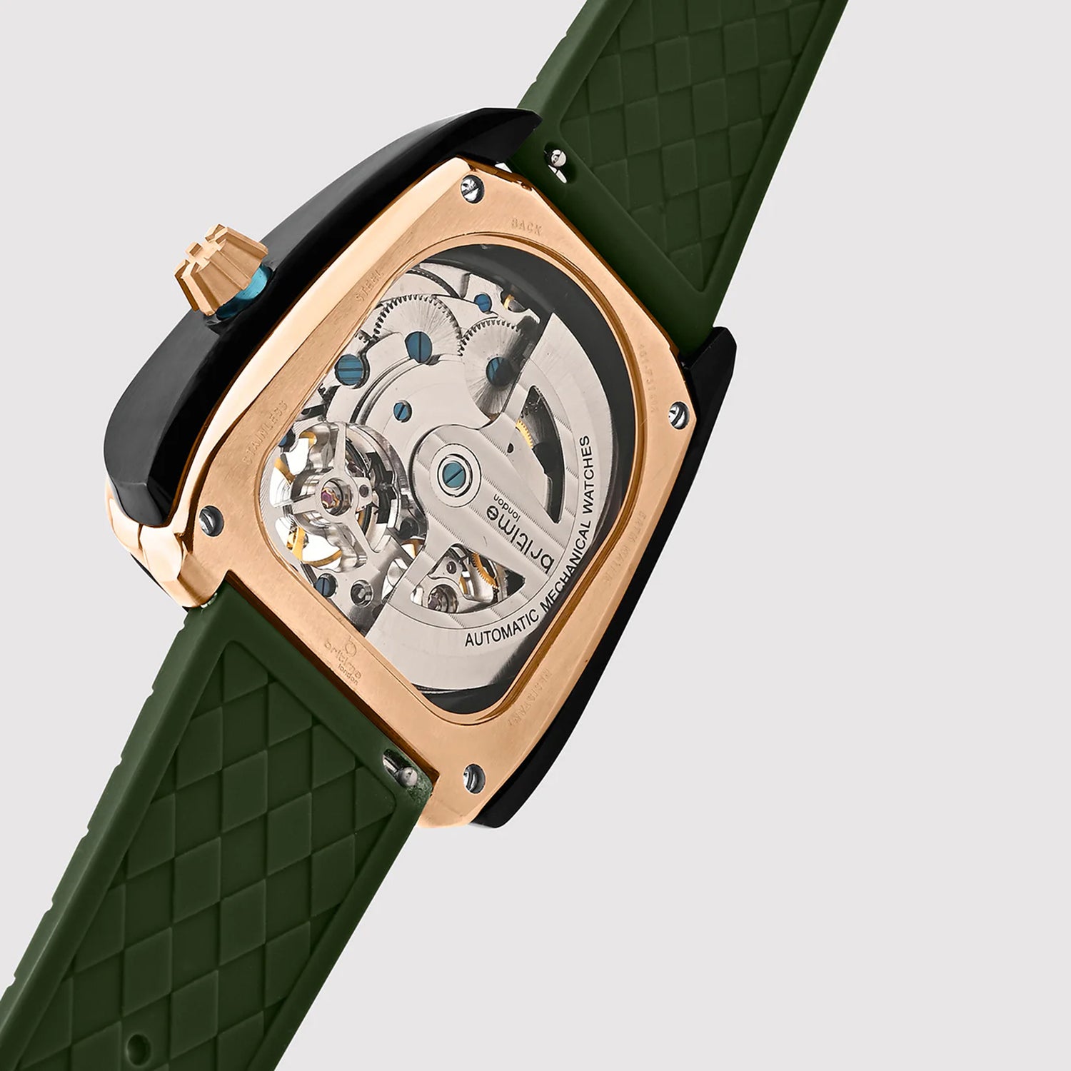 Aventus Men Automatic Green Dial Analog Silicone Watch 101-P31412