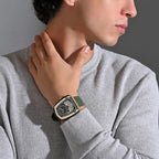 Aventus Men Automatic Green Dial Analog Silicone Watch 101-P31412