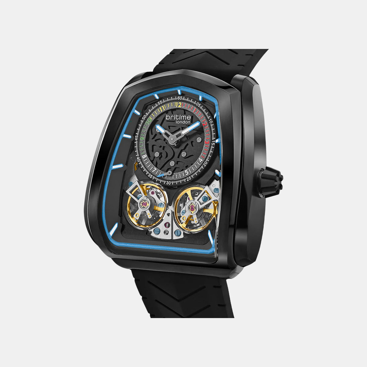 Aventus Men Automatic Black Dial Analog Silicone Watch 101-P40406