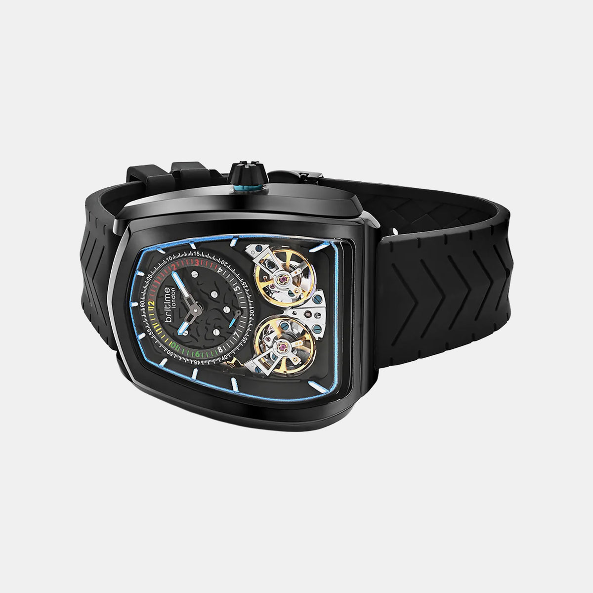 Aventus Men Automatic Black Dial Analog Silicone Watch 101-P40406