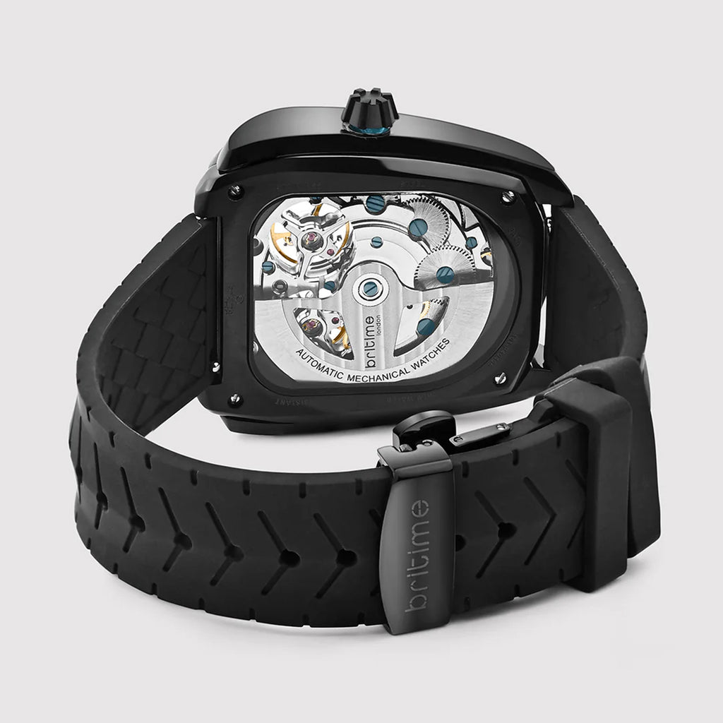 Aventus Men Automatic Black Dial Analog Silicone Watch 101-P40406