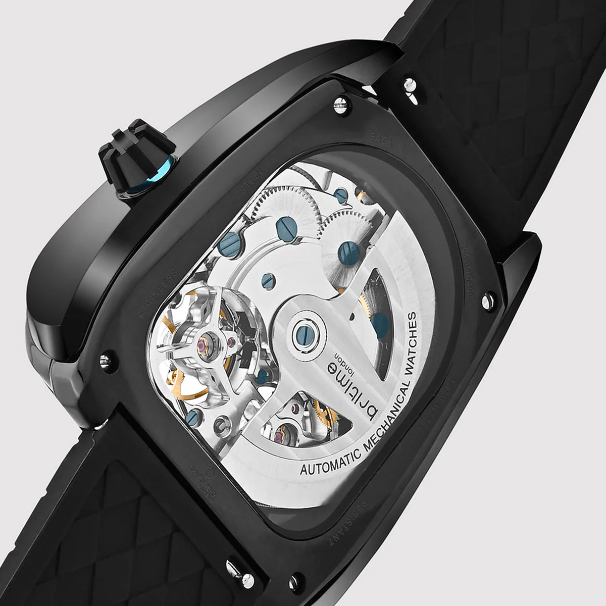 Aventus Men Automatic Black Dial Analog Silicone Watch 101-P40406