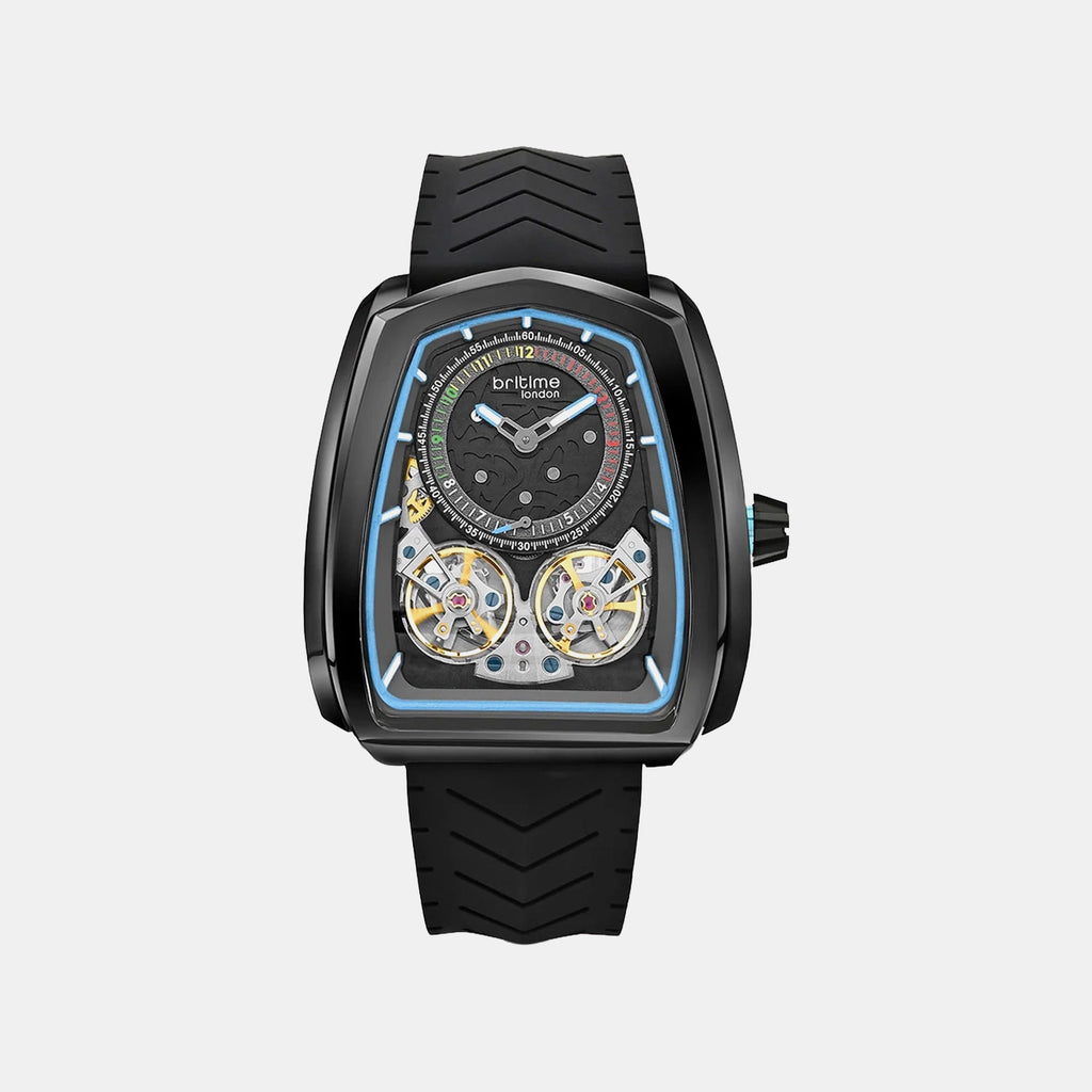 Aventus Men Automatic Black Dial Analog Silicone Watch 101-P40406