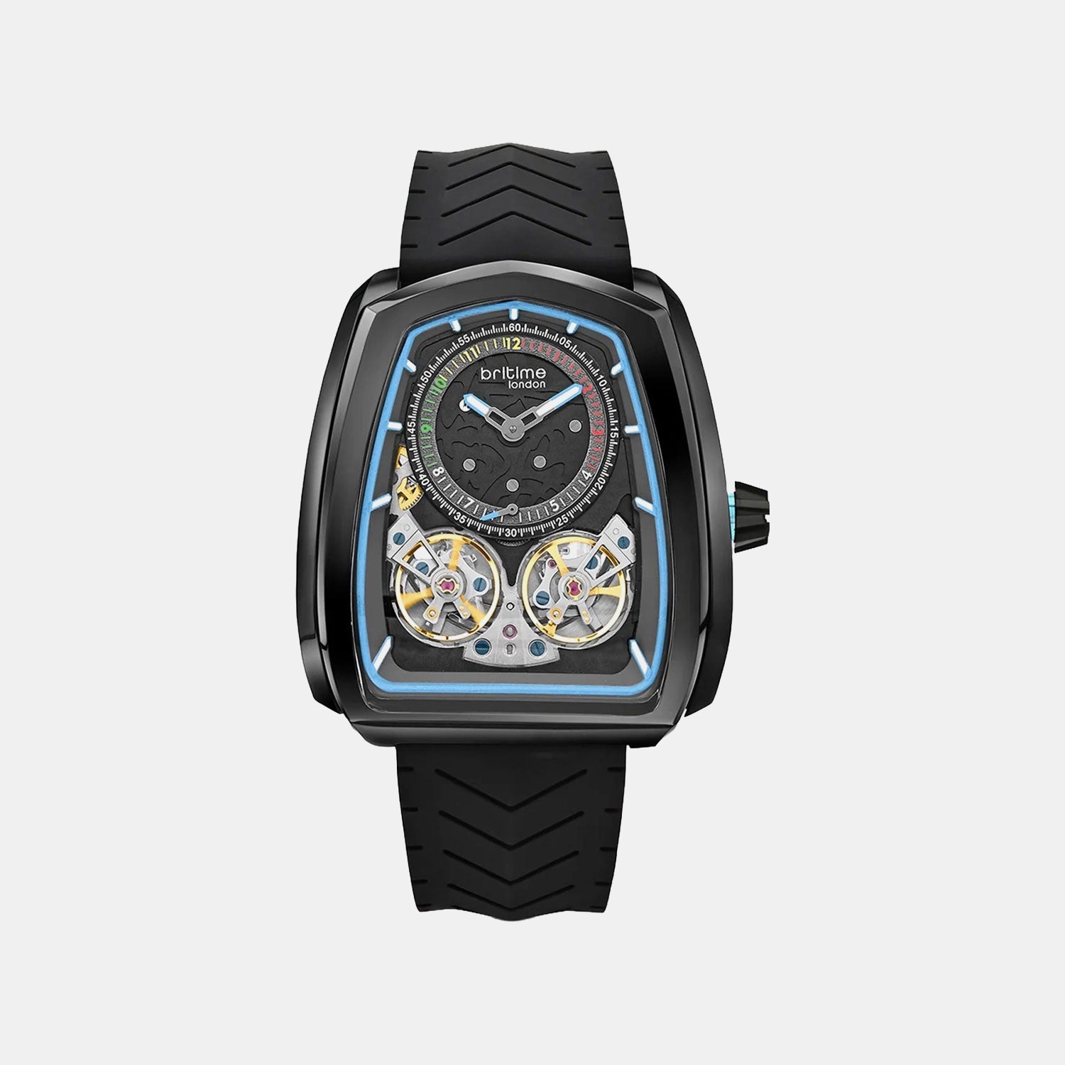 Aventus Men Automatic Black Dial Analog Silicone Watch 101-P40406