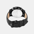 Men Quartz Black Dial Chronograph Leather Watch 1015F-L0404