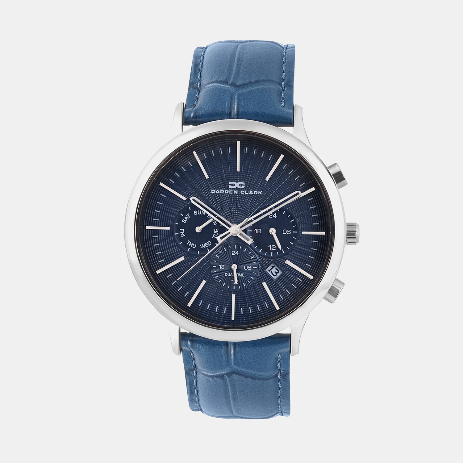 Men Quartz Blue Dial Chronograh Leather Watch 1015G-L0105