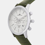 Men Quartz White Dial Chronograph Leather Watch 1015L-L0103