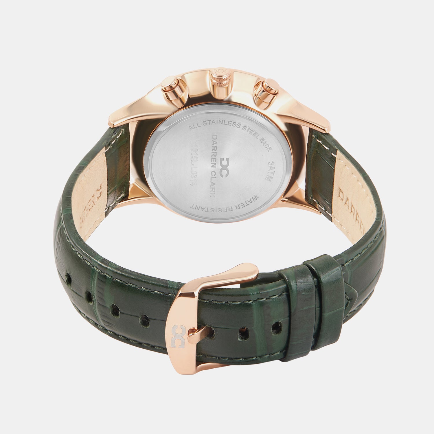 Men Quartz Green Dial Chronograph Leather Watch 1015L-L0314